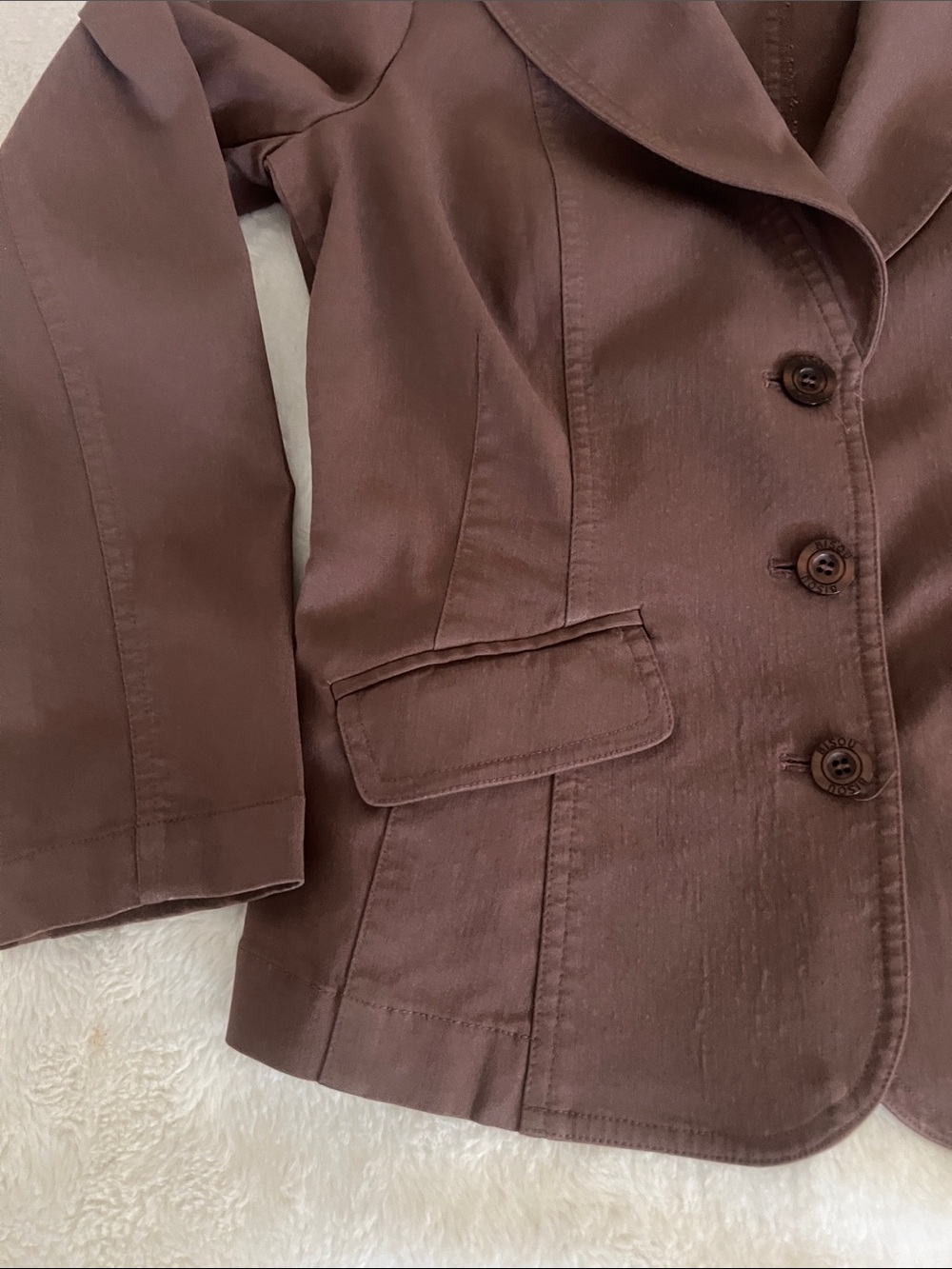 Bisou Bisou Brown Tailored Trench Coat - Picture 9 of 17